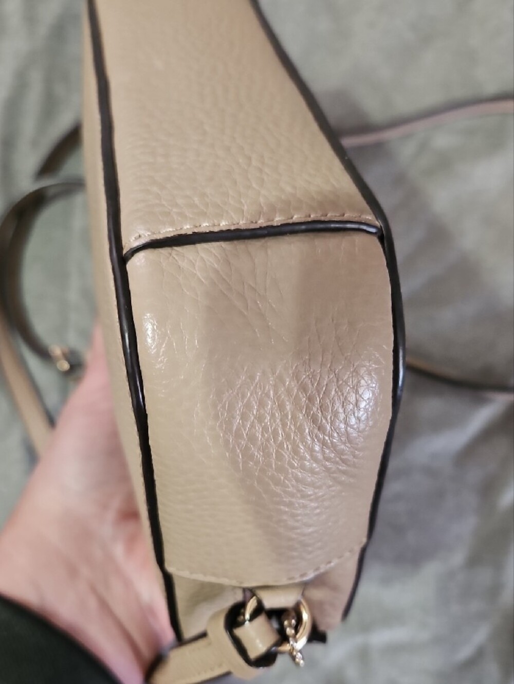 Coach Taupe Pebbled Leather Crossbody Bag NWOT - Picture 4 of 14